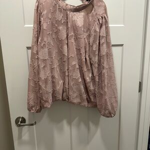 Torrid Blush Floral Lace Blouse